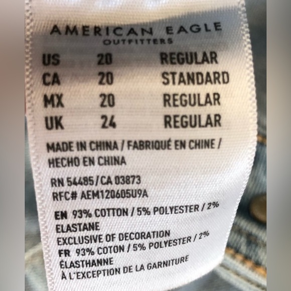 American Eagle Hi-rise A-line stretch denim button front skirt with pockets - Picture 4 of 7